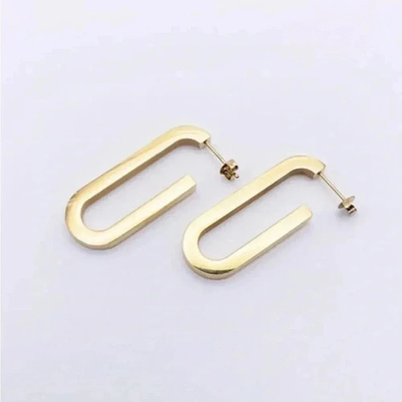 BOLD U Shape Hoop Earrings - Picture 1 of 4